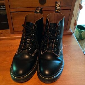 Dr. Martens Boots with Yellow Stitch, size 7 M/ 8 W